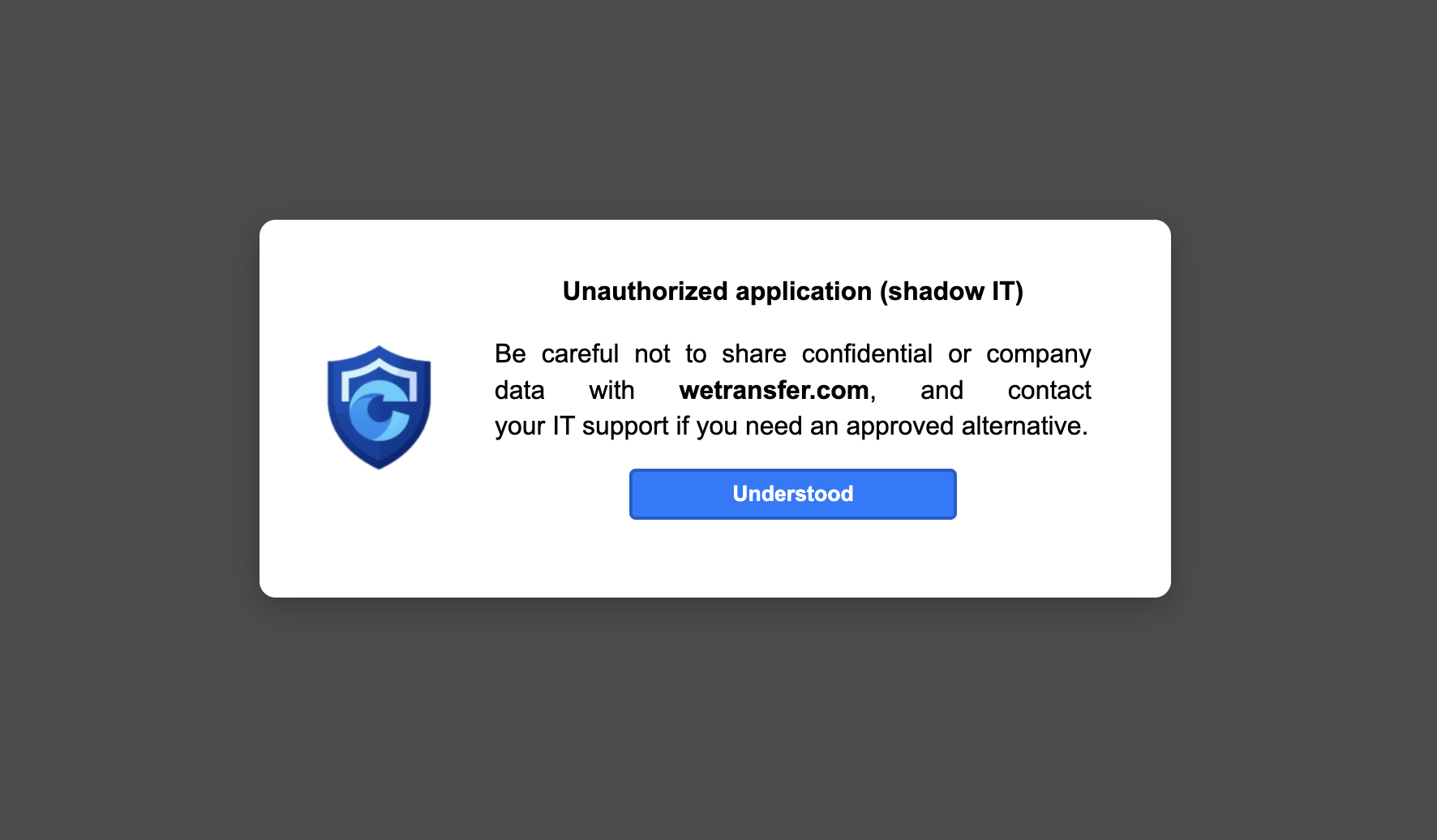 Shadow IT warning